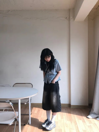 Jelloo Sky Fine Check Short Sleeve Shirt
