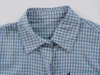 Jelloo Sky Fine Check Short Sleeve Shirt
