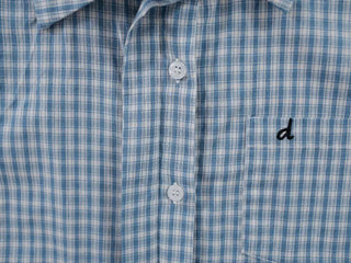 Jelloo Sky Fine Check Short Sleeve Shirt