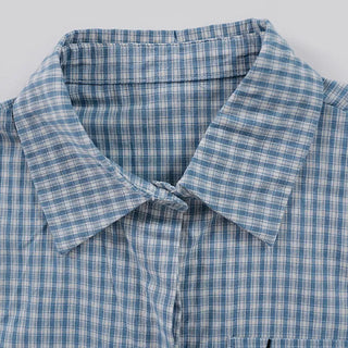 Jelloo Sky Fine Check Short Sleeve Shirt