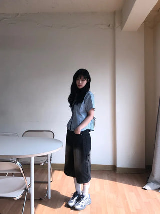 Jelloo Sky Fine Check Short Sleeve Shirt