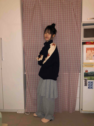 Star Color Block High-Neck Boxy Zip-Up