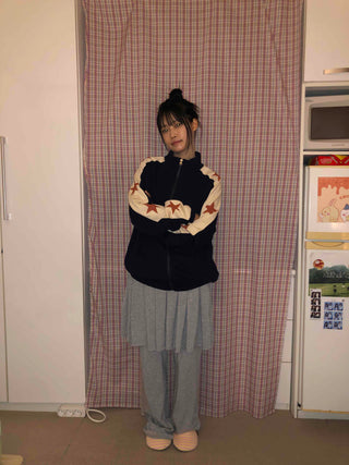 Star Color Block High-Neck Boxy Zip-Up