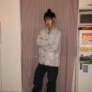 Button Pocket Semi-Wide Cotton Pants