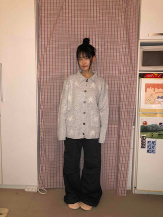 Button Pocket Semi-Wide Cotton Pants