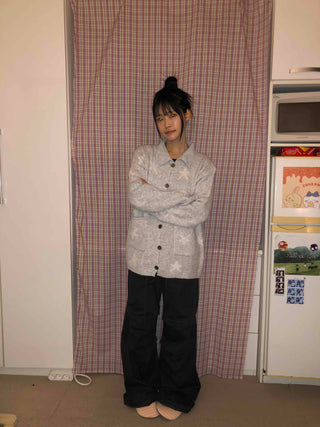 Button Pocket Semi-Wide Cotton Pants