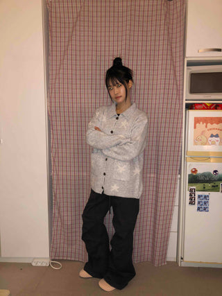Button Pocket Semi-Wide Cotton Pants