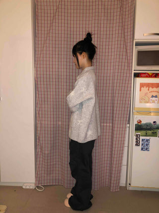 Button Pocket Semi-Wide Cotton Pants
