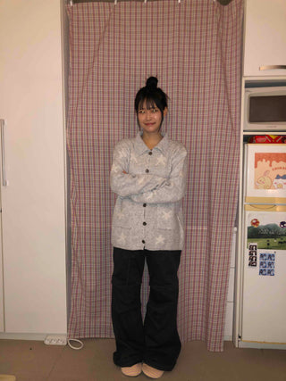 Button Pocket Semi-Wide Cotton Pants
