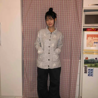 Button Pocket Semi-Wide Cotton Pants
