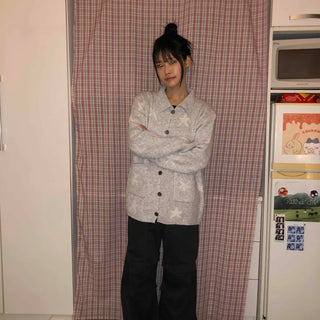 Button Pocket Semi-Wide Cotton Pants