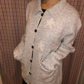 Pocket Point Loose Fit Star Knit Cardigan