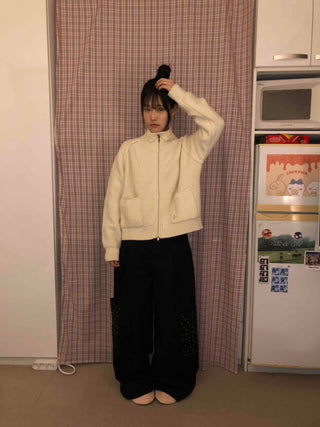 Studded Pocket Elastic Waist Balloon Pants