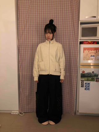Studded Pocket Elastic Waist Balloon Pants