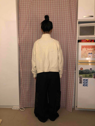 Studded Pocket Elastic Waist Balloon Pants