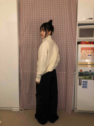 Studded Pocket Elastic Waist Balloon Pants