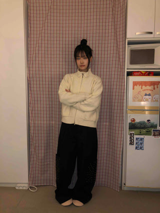 Studded Pocket Elastic Waist Balloon Pants