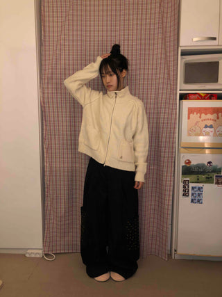 Studded Pocket Elastic Waist Balloon Pants