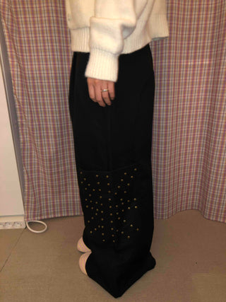 Studded Pocket Elastic Waist Balloon Pants