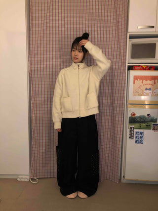 Studded Pocket Elastic Waist Balloon Pants