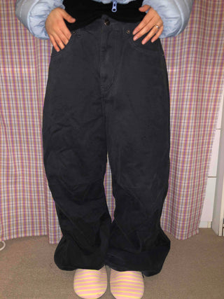 Oversized Elastic Waist Wide Pants