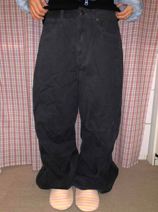 Oversized Elastic Waist Wide Pants