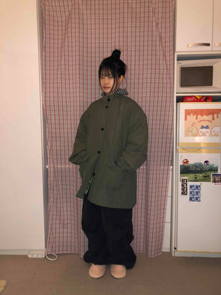 Midi Oversized Padded Field Jacket