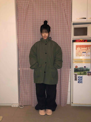 Midi Oversized Padded Field Jacket