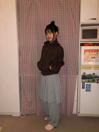High-neck Hooded Cropped Zip-up