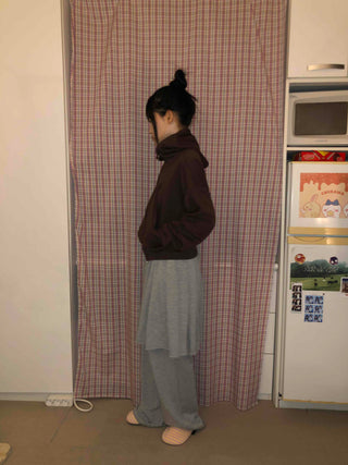 High-neck Hooded Cropped Zip-up