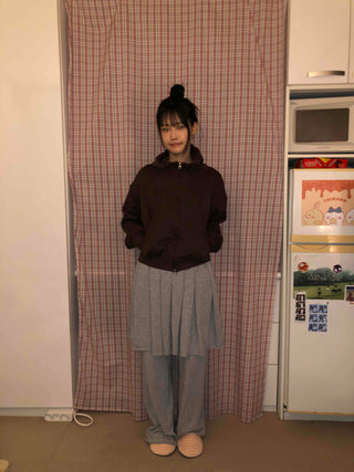 High-neck Hooded Cropped Zip-up