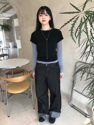 Daily Two-Tone Color Block Slim Fit Round Long Sleeve Tee