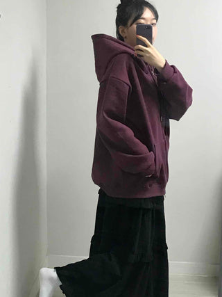 Oversized Loose Fit Hooded Zip-Up Jumper