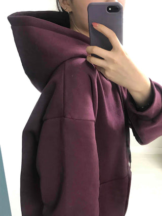 Oversized Loose Fit Hooded Zip-Up Jumper