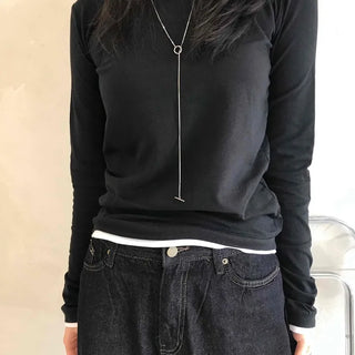 Minimal Slim Fit Round Neck Long Sleeve Tee