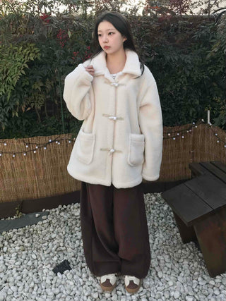 Cozy Shearling Oversized Toggle Coat