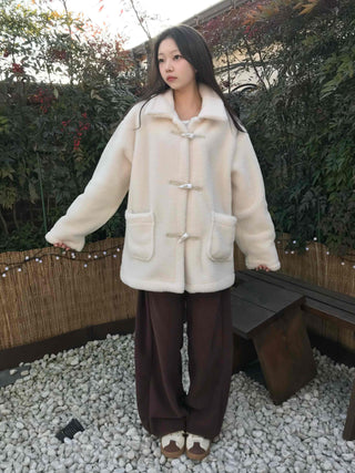 Cozy Shearling Oversized Toggle Coat