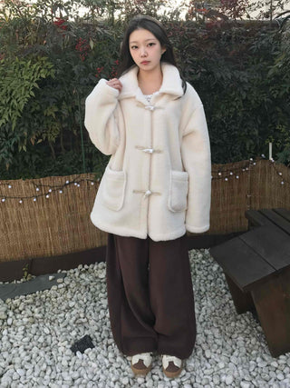 Cozy Shearling Oversized Toggle Coat