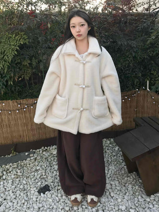 Cozy Shearling Oversized Toggle Coat