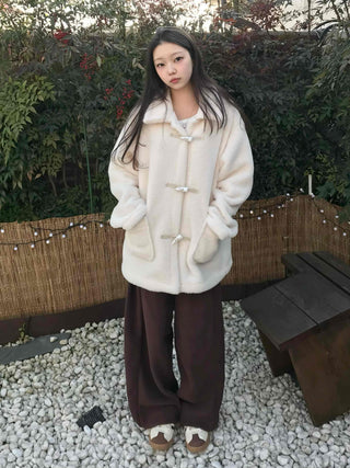 Cozy Shearling Oversized Toggle Coat