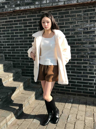 Winter Fleece Drawstring Elastic Shorts