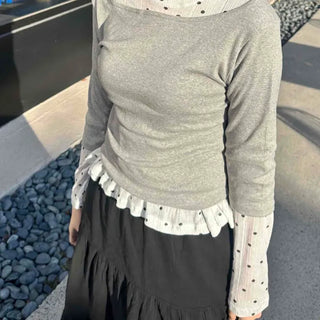 Basic Boat Neck 3/4 Sleeve T-shirt