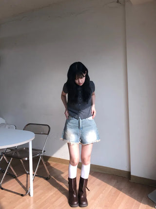 Kmel Bohemian Style Damaged Shorts