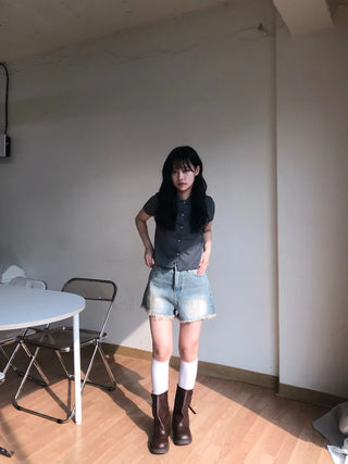 Kmel Bohemian Style Damaged Shorts