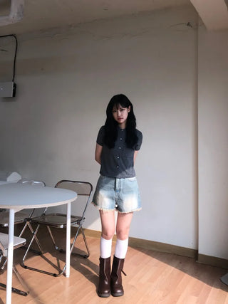 Kmel Bohemian Style Damaged Shorts