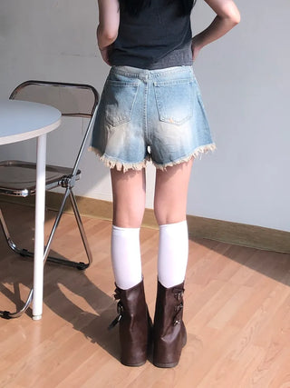 Kmel Bohemian Style Damaged Shorts