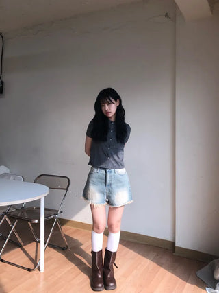 Kmel Bohemian Style Damaged Shorts