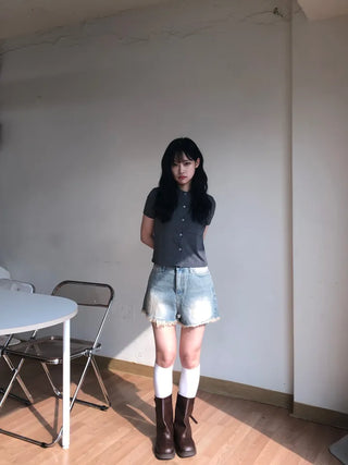 Kmel Bohemian Style Damaged Shorts