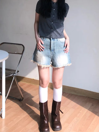 Kmel Bohemian Style Damaged Shorts