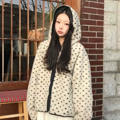 Reversible Mini Dot Piping Contrast Padded Jacket